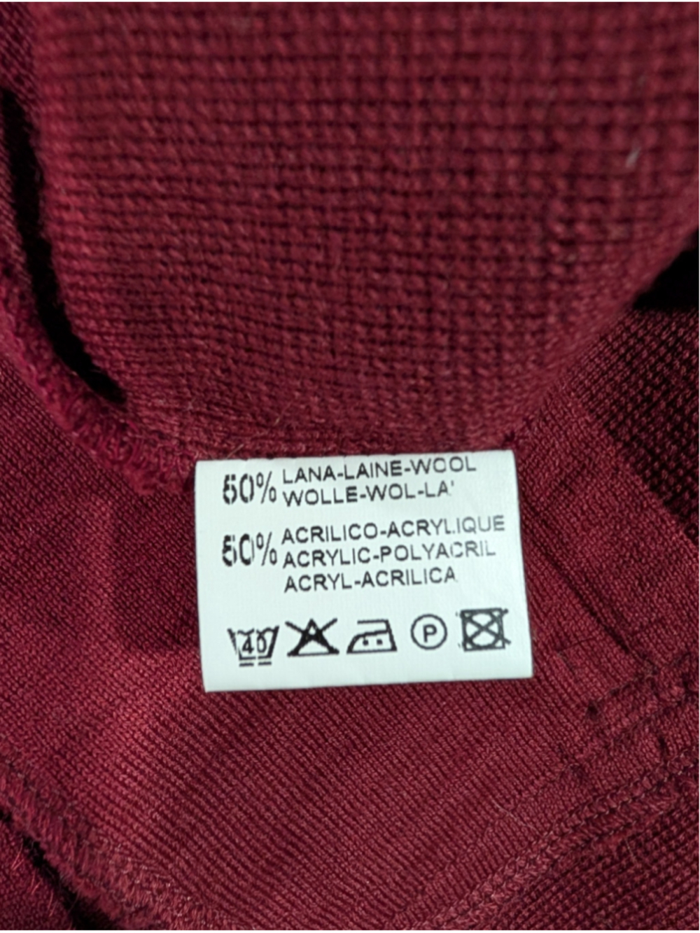 Il Granchio Wool Blend Sweater Vest 54 Burgundy Button Front Knit Waistcoat - Picture 9 of 12